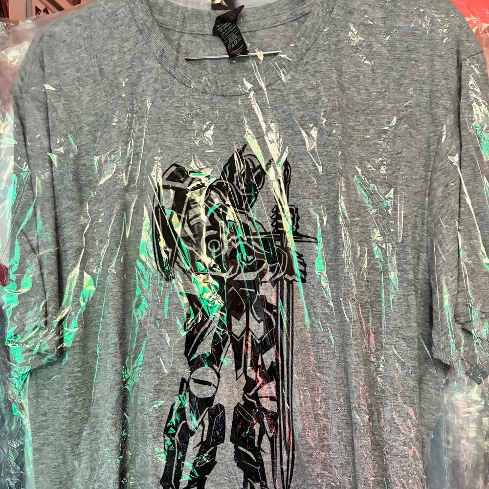 Transformers Last Knight 3D IMAX film T heather grey short sleeve size XL sword!